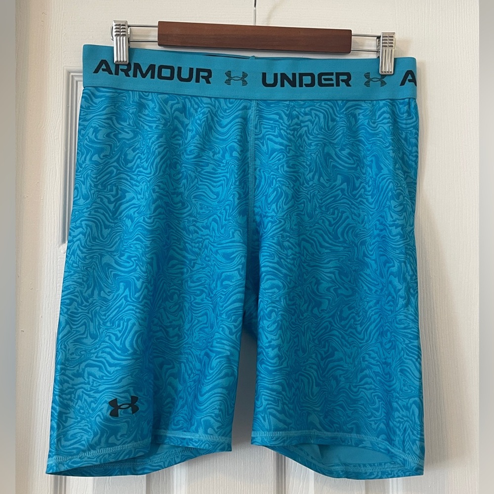 UA blue bike shorts
